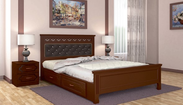 Кровать с выкатными ящиками Грация (Орех) 160х200 в Орле - изображение