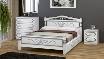Кровать с выкатными ящиками Карина-5 (Белый Жемчуг) 90х200 в Орле - предосмотр