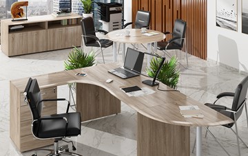 Комплект офисной мебели Wave 2, рабочий стол и конференц-стол в Орле