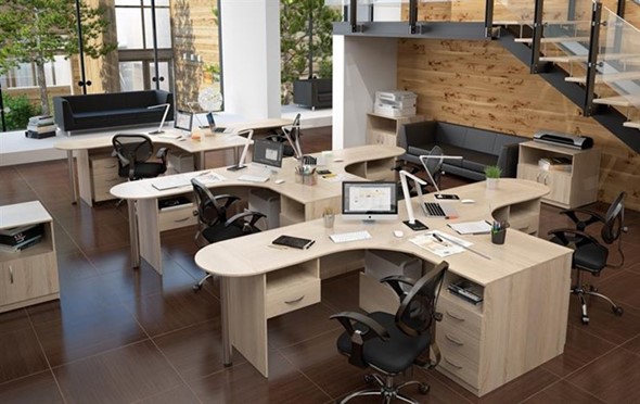 Набор мебели в офис SIMPLE с эргономичными столами и тумбами в Орле - изображение