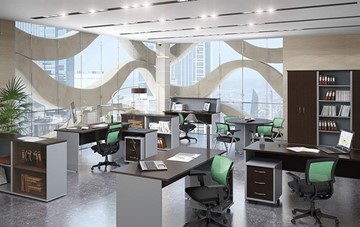 Комплект офисной мебели IMAGO четыре рабочих места, стол для переговоров в Орле - предосмотр