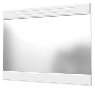 Зеркало навесное Олимп с декоративными планками (белый) в Орле