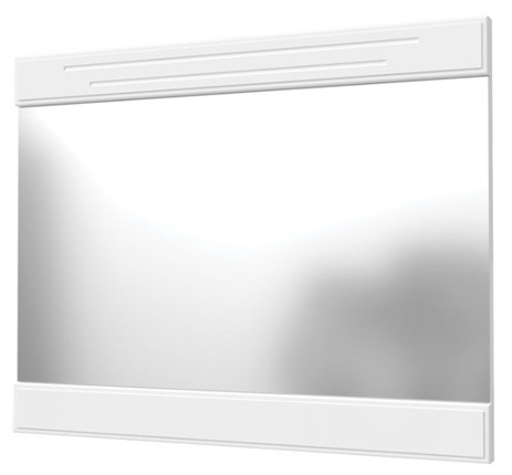 Зеркало навесное Олимп с декоративными планками (белый) в Орле - изображение