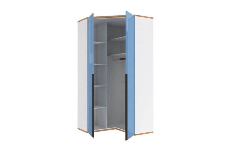 Угловой шкаф детский Урбан 528.060, белый/капри синий в Орле - изображение 2