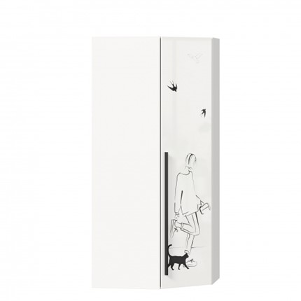 Угловой распашной шкаф Джоли 45 ЛД 535.030, Серый шелк в Орле - изображение