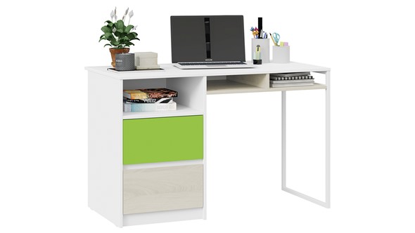 Письменный стол Сканди СМ-386.15.02-20 (Дуб Гарден, Белая, Зеленый) в Орле - изображение
