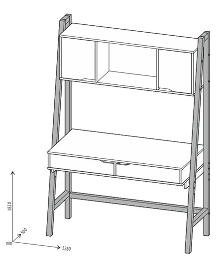 Стол в детскую высокий POLINI Kids Mirum 1445 Серый / Белый в Орле - изображение 1