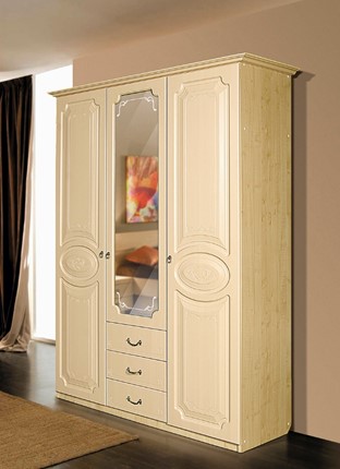 Шкаф Ивушка-5 3-х створчатый с ящиками, цвет Дуб беленый в Орле - изображение