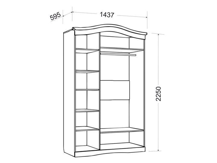 Шкаф трехдверный Гертруда, М2, белая лиственница/ясень жемчужный в Орле - изображение 1