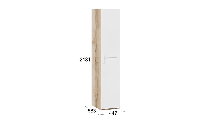 Распашной шкаф Фьюжн  ТД-260.07.01 (Дуб Делано, Белый глянец) в Орле - изображение 3