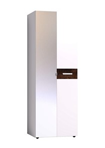 Шкаф-пенал Норвуд 54 фасад зеркало + стандарт, Белый-Орех шоколадный в Орле