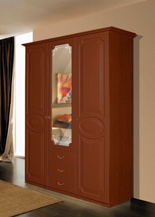 Шкаф Ивушка-5 3-х створчатый с ящиками, цвет Итальянский орех в Орле - изображение