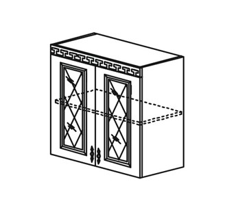 Шкаф кухонный Веста настенный двухдверный с полкой со вставкой из стекла 718*800*323мм в Орле
