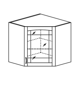 Кухонный шкаф Кантри настенный угловой со вставкой из стекла 918*600*600 мм в Орле
