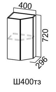 Кухонный шкаф торцевой закрытый Модус, Ш400тз/720, цемент темный в Орле - предосмотр