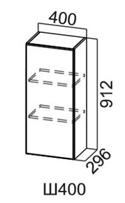 Навесной шкаф Модус, Ш400/912, цемент светлый в Орле
