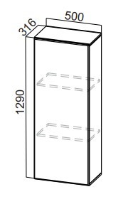 Кухонный пенал-надстройка Стайл, ПН500(720/316), МДФ в Орле
