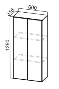 Кухонный пенал-надстройка Стайл, ПН600(720/316), МДФ в Орле