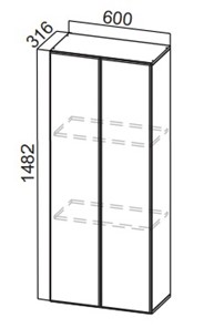 Кухонный пенал-надстройка Стайл, ПН600(912/316), МДФ в Орле