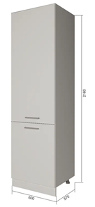 Кухонный шкаф-пенал П7 1, Бетон пайн/Антрацит в Орле