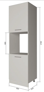 Кухонный шкаф-пенал П7 2, Серый/Антрацит в Орле
