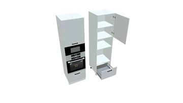 Кухонный шкаф-пенал П7 3, Белое гладкое Ламарти/Белый в Орле