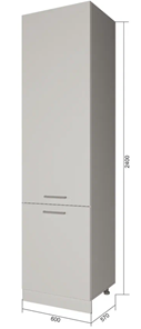 Кухонный шкаф-пенал П9 1, Белое гладкое Ламарти/Антрацит в Орле