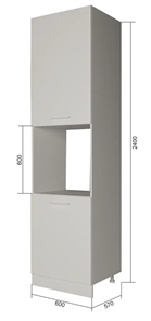 Кухонный шкаф-пенал П9 2, Сатин/Белый в Орле
