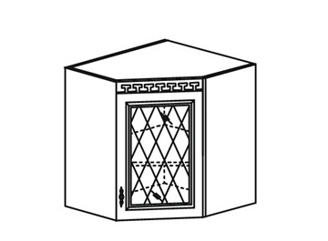Шкаф кухонный Веста настенный угловой со вставкой из стекла 718*600*600 мм в Орле