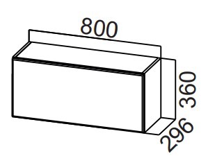 Кухонный навесной шкаф Стайл, ШГ800/360 горизонтальный, МДФ в Орле