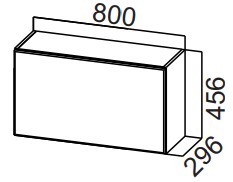 Навесной кухонный шкаф Стайл, ШГ800/456 горизонтальный, МДФ в Орле - предосмотр