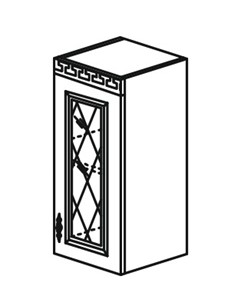 Шкаф на кухню Веста настенный однодверный с полкой со вставкой из стекла 718*300*323мм в Орле