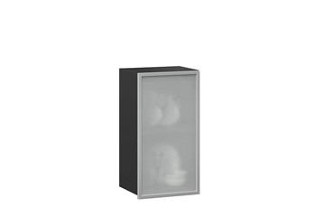 Кухонный шкаф 400 Шервуд, со стеклом левый ЛД 281.321.000.022, серый/черный в Орле