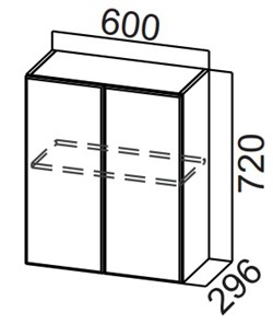 Распашной кухонный шкаф Стайл, Ш600/720, МДФ в Орле - предосмотр