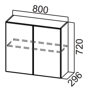 Шкаф навесной на кухню Стайл, Ш800/720, МДФ в Орле