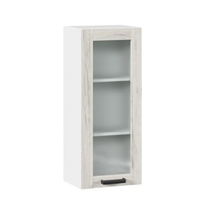 Кухонный навесной шкаф 400 высокий со стеклом Винченца ЛД 234.420.000.036, Белый/Дуб Крафт белый в Орле