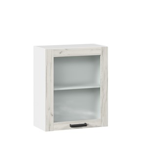 Настенный шкаф 600 со стеклом Винченца ЛД 234.350.000.031, Белый/Дуб Крафт белый в Орле