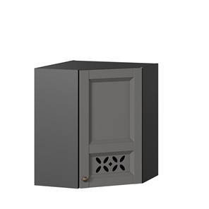 Шкаф настенный Амели-3 угловой 600 ЛД 299.610.000.056, Черный/Оникс серый в Орле