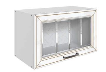 Кухонный шкаф Атланта L600 Н360 (1 дв. рам.) эмаль (белый/белый глянец патина золото) в Орле