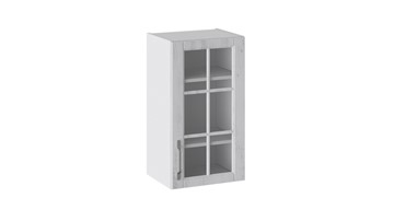 Шкаф на кухню Прованс (Белый глянец/Санторини светлый) со стеклом В_72-40_1ДРс в Орле