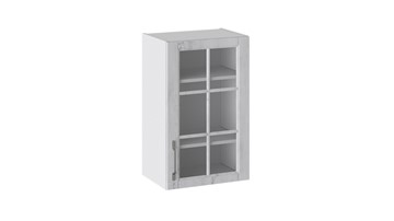 Навесной шкаф Прованс (Белый глянец/Санторини светлый) со стеклом В_72-45_1ДРс в Орле