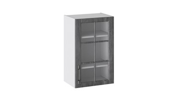 Кухонный шкаф Прованс (Белый глянец/Санторини темный) со стеклом В_72-45_1ДРс в Орле