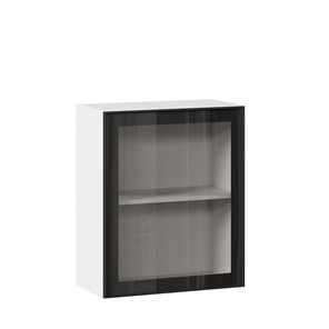 Кухонный шкаф со стеклом 600 Индиго ЛД 298.350.000.105, Белый/Чёрный в Орле