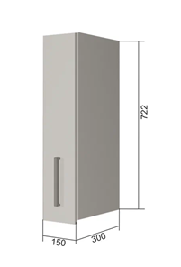 Кухонный шкаф В7 15, МДФ Черный матовый/Антрацит в Орле