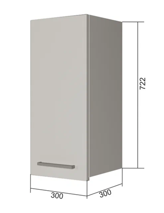 Настенный шкаф В7 30, Сатин/Белый в Орле - изображение