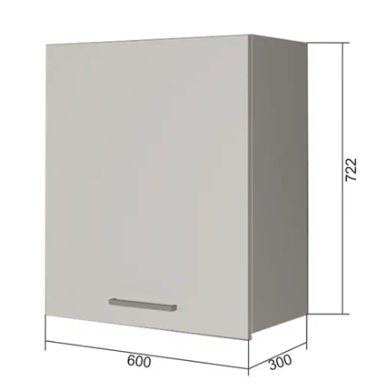 Навесной кухонный шкаф В7 60, Сатин/Антрацит в Орле - изображение