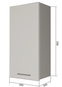 Навесной кухонный шкаф В9 45, Сатин/Белый в Орле