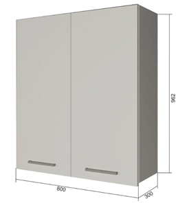 Навесной кухонный шкаф В9 80, Бетон пайн/Антрацит в Орле