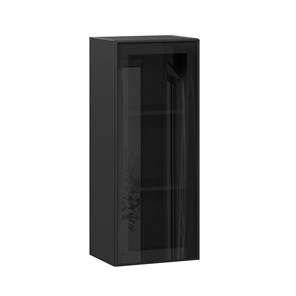 Настенный шкаф высокий со стеклом 400 Индиго ЛД 298.420.000.068, Чёрный/Чёрный в Орле
