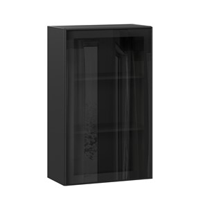 Шкаф навесной высокий со стеклом 600 Индиго ЛД 298.450.000.170, Чёрный/Чёрный в Орле
